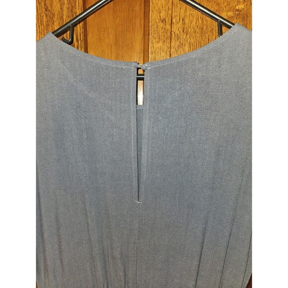 NEW ANRABESS Women's M Grey Linen Jumpsuit Casual Loose Short Slv Wide Leg - Picture 4 of 10